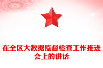 在全區(qū)大數(shù)據(jù)監(jiān)督檢查工作推進會上的講話
