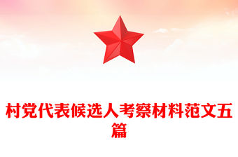 村黨代表候選人考察材料范文五篇