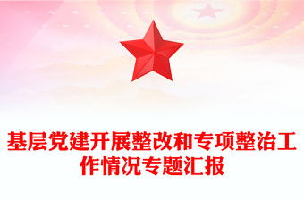 基層黨建開展整改和專項整治工作情況專題匯報