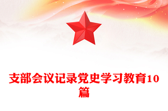 支部會(huì)議記錄黨史學(xué)習(xí)教育10篇