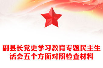 副縣長黨史學習教育專題民主生活會五個方面對照檢查材料