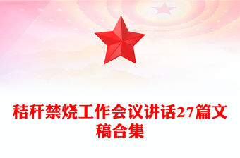 秸稈禁燒工作會議講話27篇文稿合集