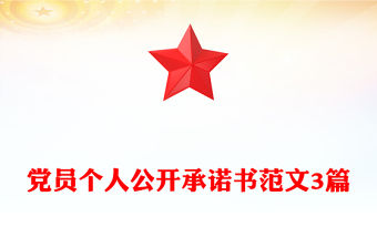 黨員個人公開承諾書范文3篇