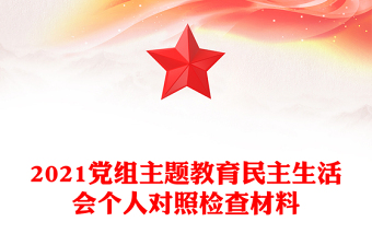 2021黨組主題教育民主生活會個人對照檢查材料
