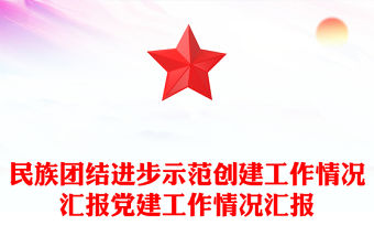 民族團結進步示范創建工作情況匯報黨建工作情況匯報