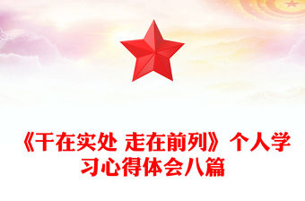 《干在實(shí)處 走在前列》個(gè)人學(xué)習(xí)心得體會(huì)八篇