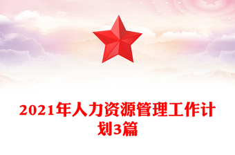 2021年人力資源管理工作計劃3篇