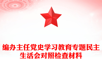 編辦主任黨史學(xué)習(xí)教育專題民主生活會(huì)對(duì)照檢查材料