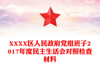 XXXX區人民政府黨組班子2017年度民主生活會對照檢查材料