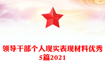 領(lǐng)導(dǎo)干部個人現(xiàn)實表現(xiàn)材料優(yōu)秀5篇2021