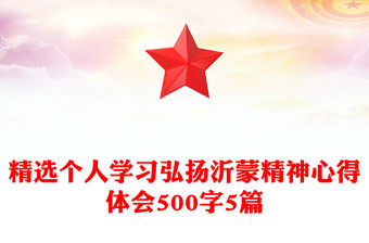 精選個人學習弘揚沂蒙精神心得體會500字5篇