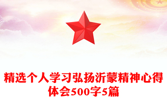 精選個(gè)人學(xué)習(xí)弘揚(yáng)沂蒙精神心得體會(huì)500字5篇
