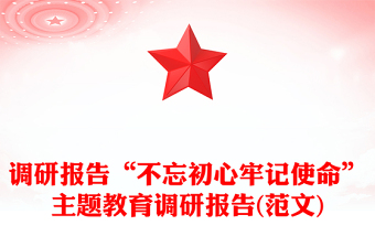 調(diào)研報告“不忘初心牢記使命”主題教育調(diào)研報告(范文)