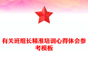 有關(guān)班組長(zhǎng)精準(zhǔn)培訓(xùn)心得體會(huì)參考模板