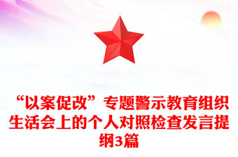“以案促改”專(zhuān)題警示教育組織生活會(huì)上的個(gè)人對(duì)照檢查發(fā)言提綱3篇