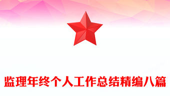 監理年終個人工作總結精編八篇