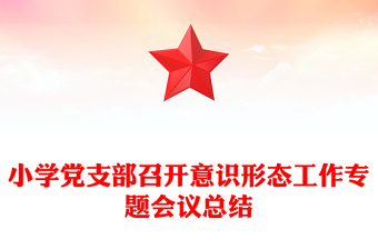 小學(xué)黨支部召開(kāi)意識(shí)形態(tài)工作專題會(huì)議總結(jié)