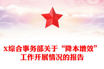 X綜合事務部關于“降本增效”工作開展情況的報告