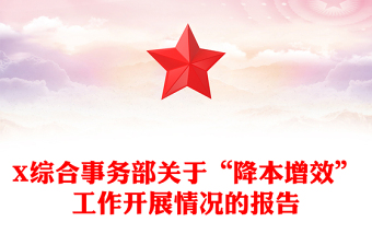 X綜合事務部關于“降本增效”工作開展情況的報告