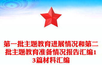 第一批主題教育進展情況和第二批主題教育準備情況報告匯編13篇材料匯編