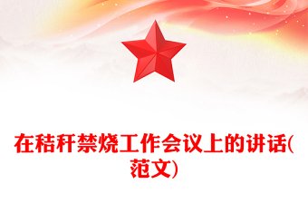 在秸稈禁燒工作會議上的講話(范文)