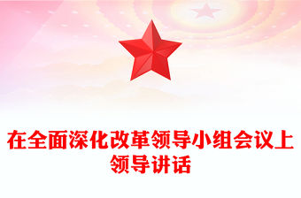 在全面深化改革領導小組會議上領導講話