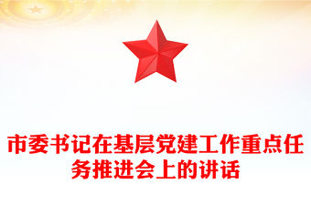 市委書記在基層黨建工作重點任務推進會上的講話
