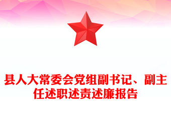 縣人大常委會黨組副書記、副主任述職述責述廉報告