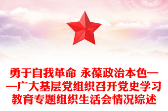 勇于自我革命 永葆政治本色——廣大基層黨組織召開黨史學(xué)習(xí)教育專題組織生活會(huì)情況綜述