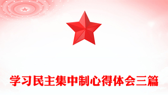 學(xué)習(xí)民主集中制心得體會三篇