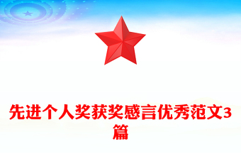 先進(jìn)個(gè)人獎(jiǎng)獲獎(jiǎng)感言優(yōu)秀范文3篇
