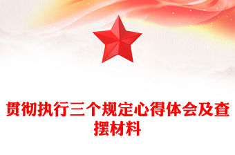 貫徹執行三個規定心得體會及查擺材料