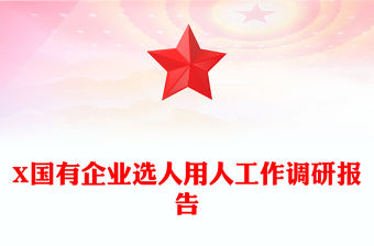 X國有企業(yè)選人用人工作調研報告