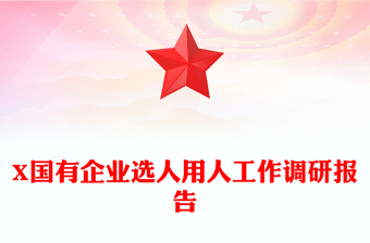X國有企業(yè)選人用人工作調(diào)研報(bào)告