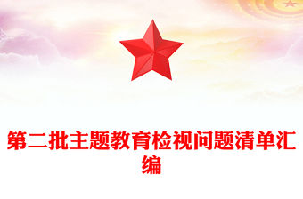 第二批主題教育檢視問題清單匯編