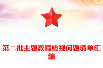 第二批主題教育檢視問題清單匯編