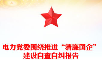 電力黨委圍繞推進“清廉國企”建設(shè)自查自糾報告