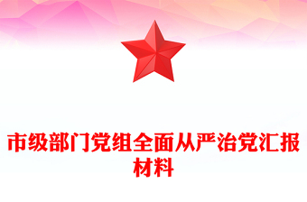 市級部門黨組全面從嚴治黨匯報材料