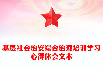 基層社會治安綜合治理培訓學習心得體會文本