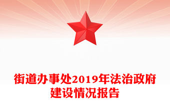 街道辦事處2019年法治政府建設情況報告