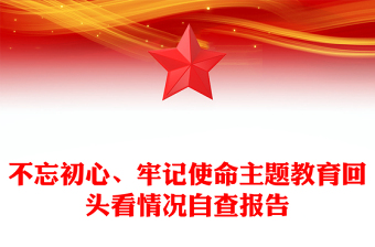 不忘初心、牢記使命主題教育回頭看情況自查報(bào)告