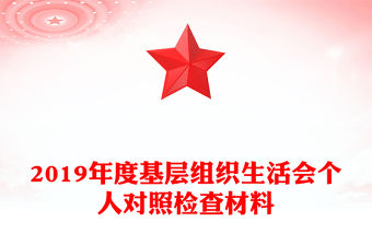 2019年度基層組織生活會個人對照檢查材料