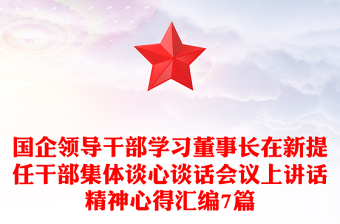 國企領(lǐng)導(dǎo)干部學(xué)習(xí)董事長在新提任干部集體談心談話會(huì)議上講話精神心得匯編7篇