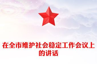 在全市維護社會穩定工作會議上的講話