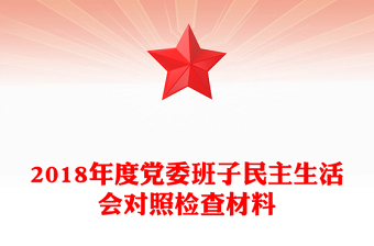 2018年度黨委班子民主生活會對照檢查材料