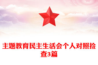 主題教育民主生活會個人對照撿查3篇