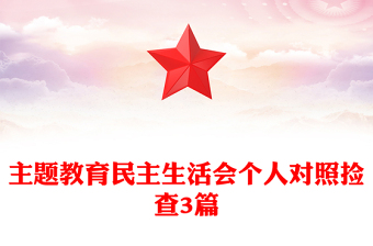 主題教育民主生活會(huì)個(gè)人對(duì)照撿查3篇