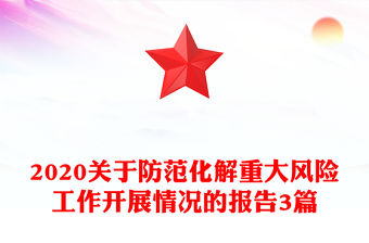 2020關于防范化解重大風險工作開展情況的報告3篇