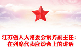 江蘇省人大常委會常務副主任：在列席代表座談會上的講話