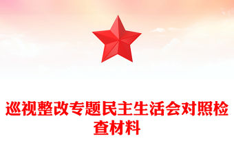 巡視整改專題民主生活會對照檢查材料